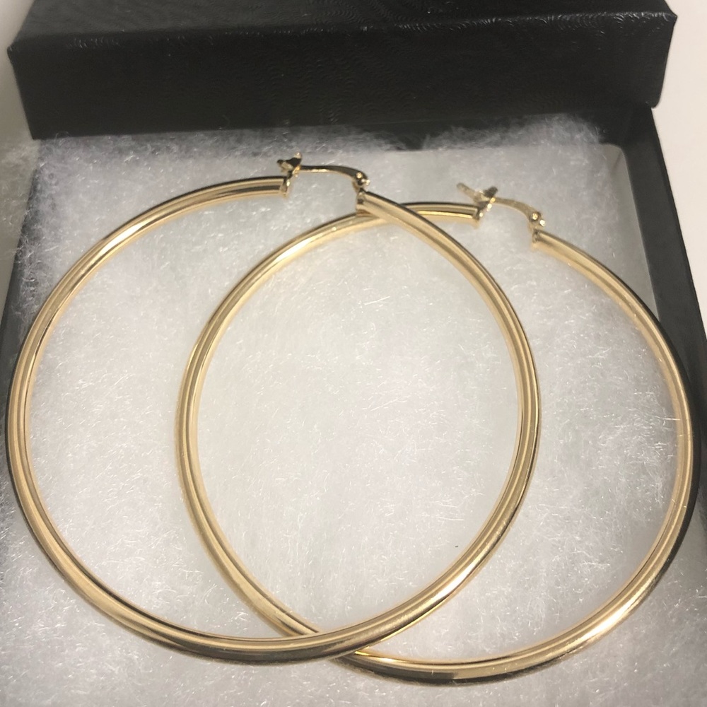 18k Gold Filled Large Hoop Earrings
